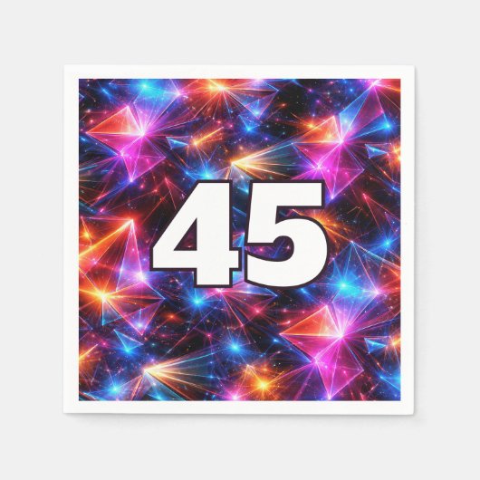 45e Verjaardag Neon Polygoon Abstract Servet (Voorkant)