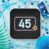 45e verjaardag Neon Sign On Brick Papieren Bordje (Feest)