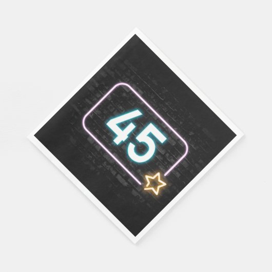 45e verjaardag Neon Sign On Brick Servet (Hoek)