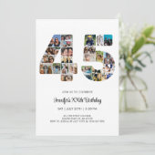 45e verjaardag nummer 45 aangepaste fotocollage kaart (Staand voorkant)