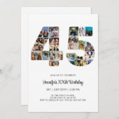 45e verjaardag nummer 45 aangepaste fotocollage kaart (Voorkant / Achterkant)