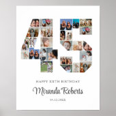 45e verjaardag nummer 45 aangepaste fotocollage poster (Voorkant)