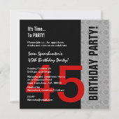 45e verjaardag of een jaar rood zilver zwart C846c Kaart (Voorkant)