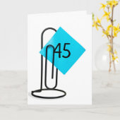 45e verjaardag op een paperclip kaart (Gele Bloem)