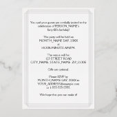 45e verjaardag Partij — Fancy Manuscript & Naam va Folie Uitnodiging (Achterkant)