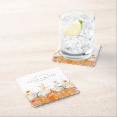 45e Verjaardag Party Pompoen Wildflower Custom Kartonnen Onderzetters (Insitu)