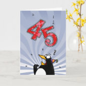 45e verjaardag - Penguin Surprise Kaart (Gele Bloem)