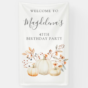 45e Verjaardag Pompoen Fall Bladeren Verticale Out Spandoek