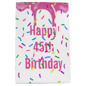 45e verjaardag prins op roze ijsvorming medium cadeauzakje (Voorkant)