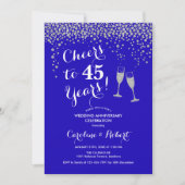 45e verjaardag - Proost op 45 jaar Silver Blue Kaart (Voorkant)