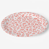 45e verjaardag Random Number Pattern Coral/White Papieren Bordje (Gekanteld)