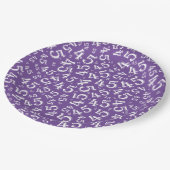 45e verjaardag Random Number Pattern Paars/White Papieren Bordje (Gekanteld)