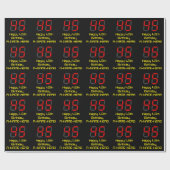 45e verjaardag: Red Digital Clock Style "45" + naa Cadeaupapier (Vlak)