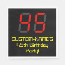 45e verjaardag: Red Digital Clock Style "45" + naa