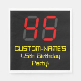 45e verjaardag: Red Digital Clock Style "45" + naa Servet