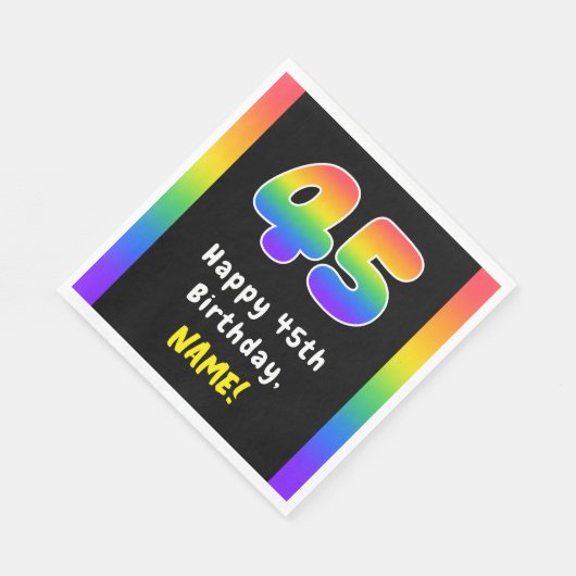 45e verjaardag: Regenboogspectrum # 45, Aangepaste Servet (Hoek)