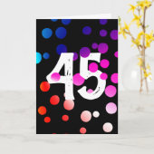 45e verjaardag RegenboogStippen op zwart Kaart (Gele Bloem)