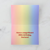 45e Verjaardag: Regenboogtekst, Aangepaste foto's Kaart (Binnen)