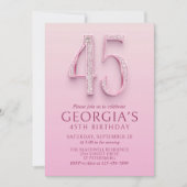 45e verjaardag roze diamanten kaart (Voorkant)