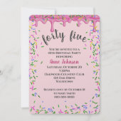 45e verjaardag roze ijsjes en strooisel kaart (Voorkant)