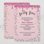 45e verjaardag roze ijsjes en strooisel kaart (Voorkant / Achterkant)