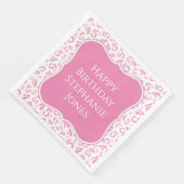 45e verjaardag Roze/Witte Patroon 45 Servet (Hoek)