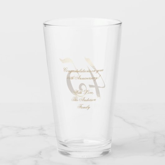 45e Verjaardag Sapphire Bruiloft Jubileum Glas (Achterkant)