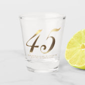 45e Verjaardag Sapphire Bruiloft Jubileum Shot Glas (Voorkant)