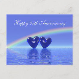 45e verjaardag Sapphire Hearts Briefkaart