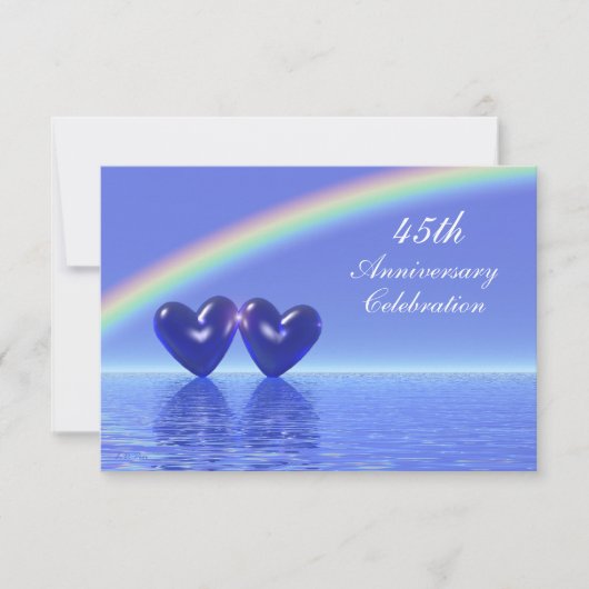 45e verjaardag Sapphire Hearts Kaart (Voorkant)