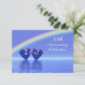 45e verjaardag Sapphire Hearts Kaart (Staand voorkant)