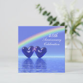 45e verjaardag Sapphire Hearts Kaart (Staand voorkant)