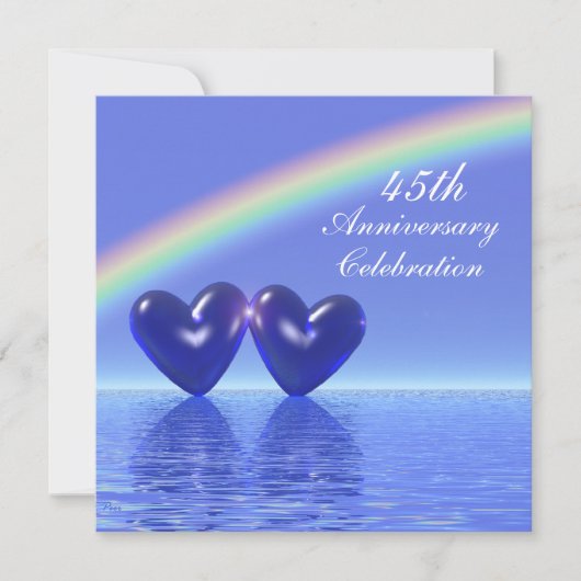 45e verjaardag Sapphire Hearts Kaart (Voorkant)