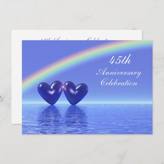 45e verjaardag Sapphire Hearts Kaart (Voorkant / Achterkant)