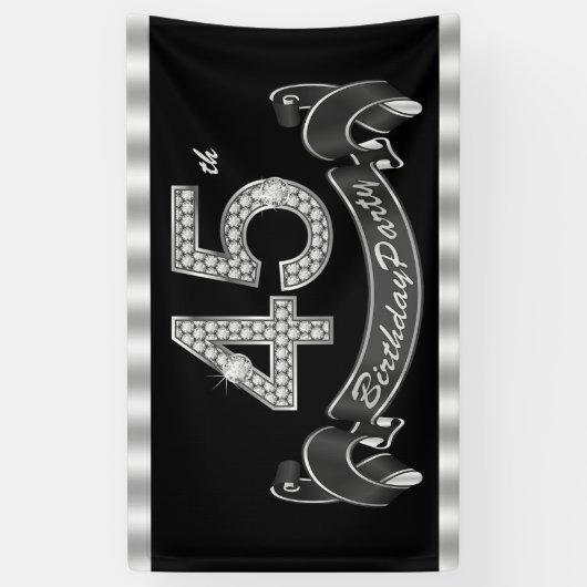 45e verjaardag spandoek (Verticaal)