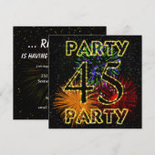 45e verjaardag uitnodiging met vuurwerk (Voorkant / Achterkant)