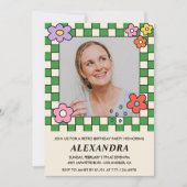 45e verjaardag uitnodigingen Retro Groovy Bloemen (Voorkant)