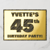 45e verjaardag van de geboorte - Vet, houten graan Folie Uitnodiging (Voorkant)