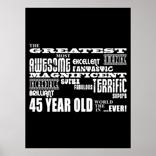 45e verjaardag van de grootste 45-jarige verjaarda poster (Voorkant)