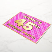 45e verjaardag van de opstand - vuurroze harten en folie uitnodiging (Gedraaid)