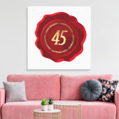 45e verjaardag van de rode wax - zegel canvas afdruk (Insitu (Woonkamer))