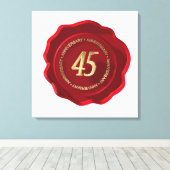 45e verjaardag van de rode wax - zegel canvas afdruk (Insitu (Houten vloer))
