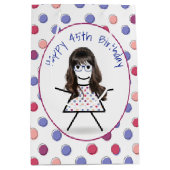 45e verjaardag van het meisje op pooldots medium cadeauzakje (Voorkant)