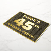45e verjaardag: Vet, Faux-Hout-patroon Folie Uitnodiging (Gedraaid)