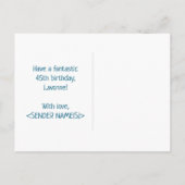 45e verjaardag: Vet, Vun, Eenvoudig, Regenboog 45 Briefkaart (Achterkant)