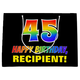 45e verjaardag: Vet, Vun, Eenvoudig, Regenboog 45 Groot Cadeauzakje