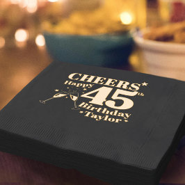 45e verjaardag viert champagneglazen folie servetten