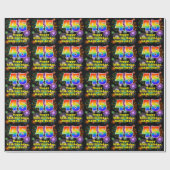 45e verjaardag: vuurwerk, regenboogblik # "45" cadeaupapier (Vlak)