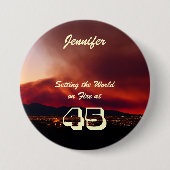 45e verjaardag Wereldwijde Button tegen brand (Voorkant)