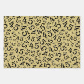 45e verjaardag zwart/goudkleurig patroon 45 inpakpapier vel (Voorkant 2)
